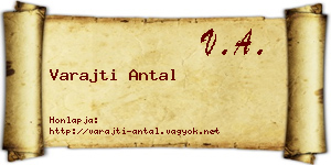 Varajti Antal névjegykártya
